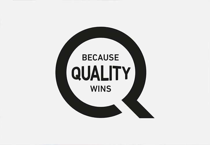 Logo Because quality wins