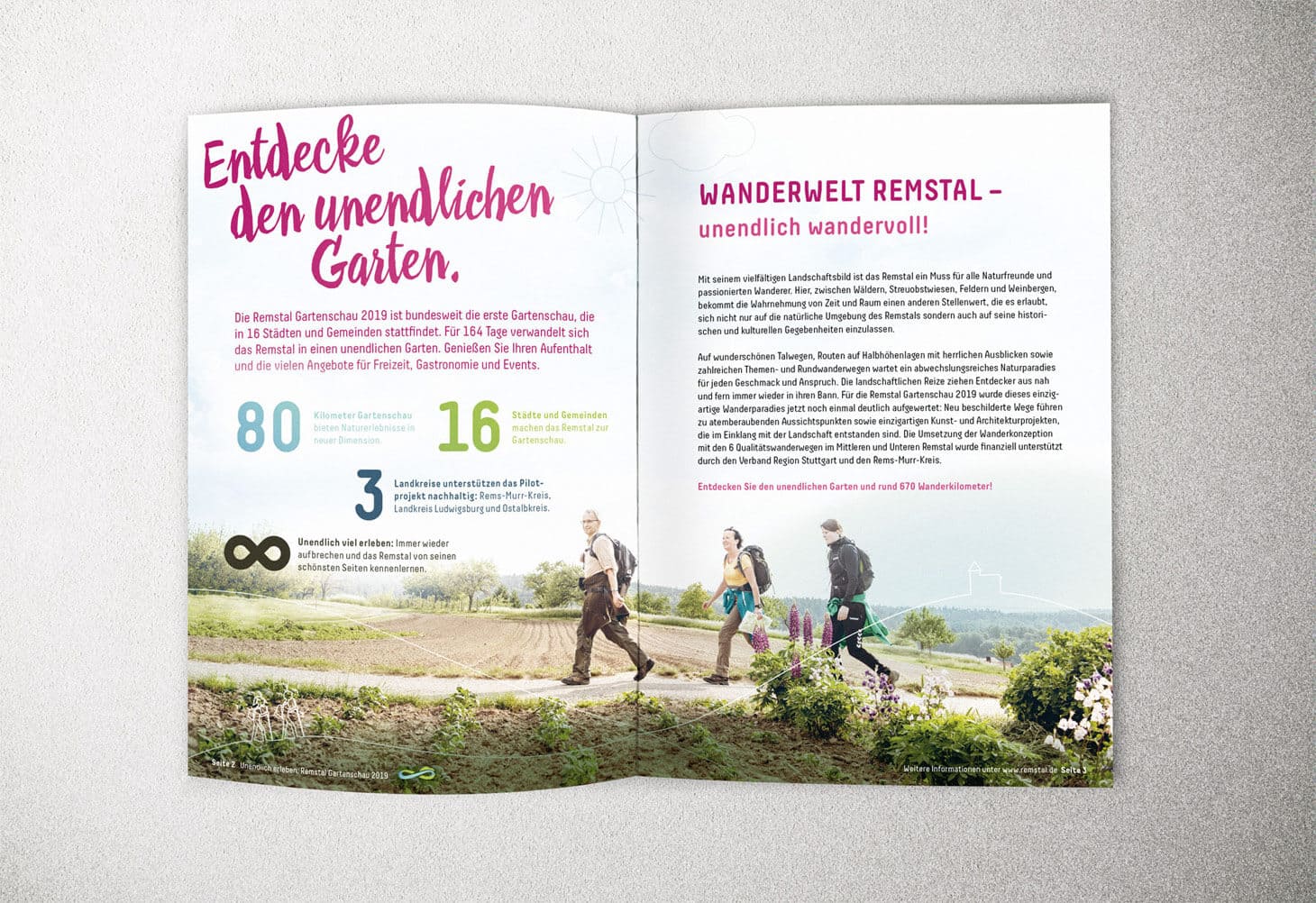 Wandern in der Region Stuttgart Innenseite Remstal Gartenschau
