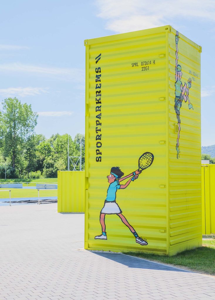 Sportpark Rems Container mit Illustration