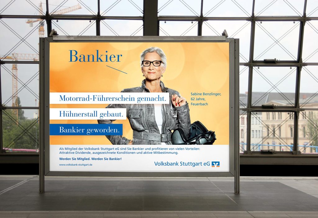 Kampagne Anzeige Volksbank Stuttgart Bankier