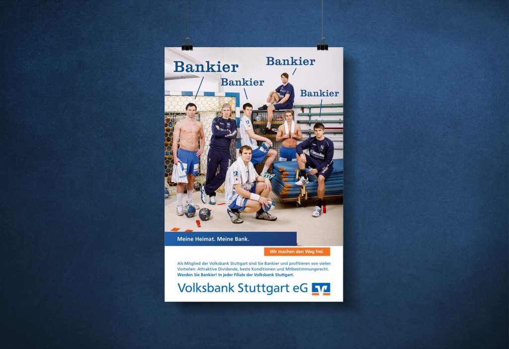 Volksbank Stuttgart Kampagne Bankier Anzeige