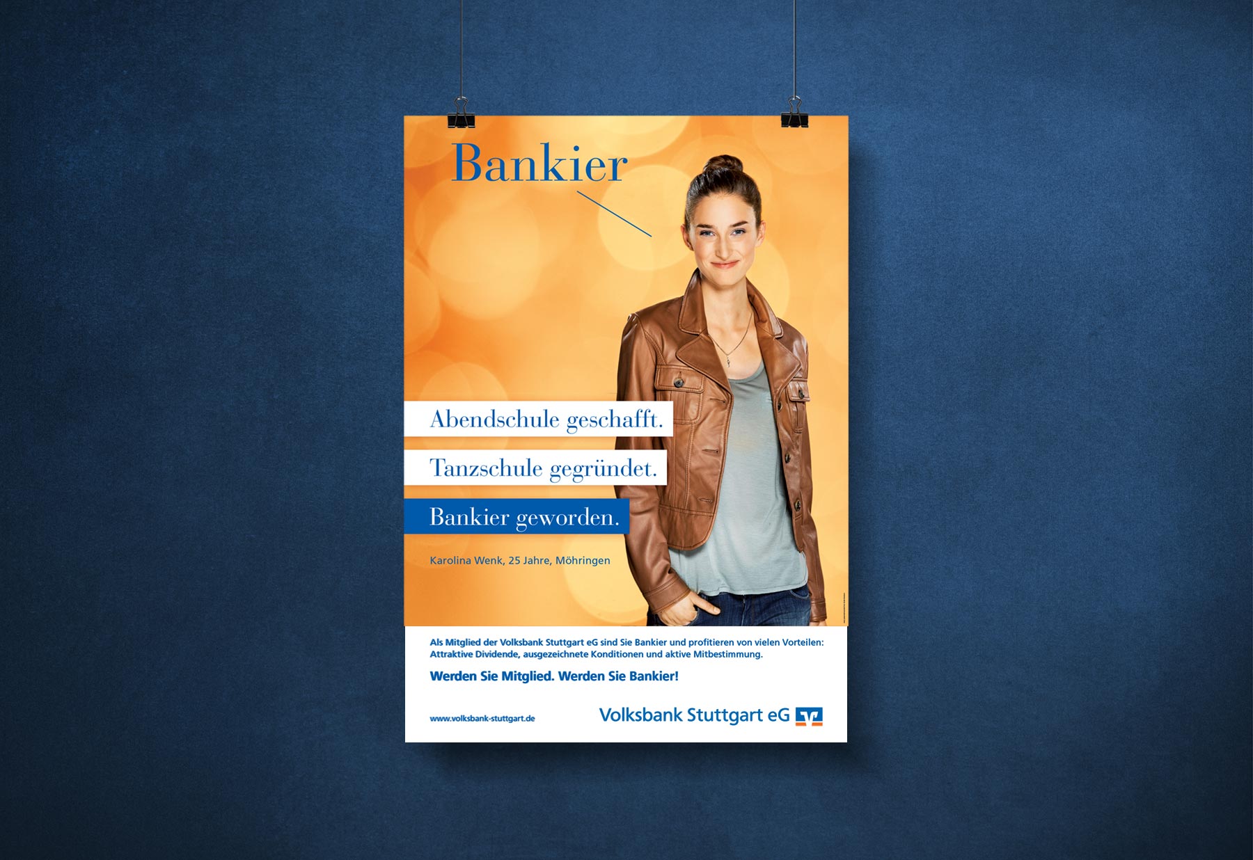 Volksbank Stuttgart Bankier Markenkommunikation Anzeige